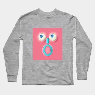 Smiling emoticon on a pink background. Long Sleeve T-Shirt